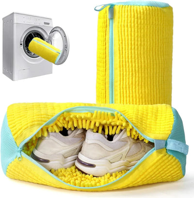 Shoe Washing Machine Bag, Polyester Laundry Bag with Invisible Side Zipper – 360° Cleaning Shoe Laundry Organizer for Sneakers, Trainers, Delicates, Toys & Washer Dryer Use
