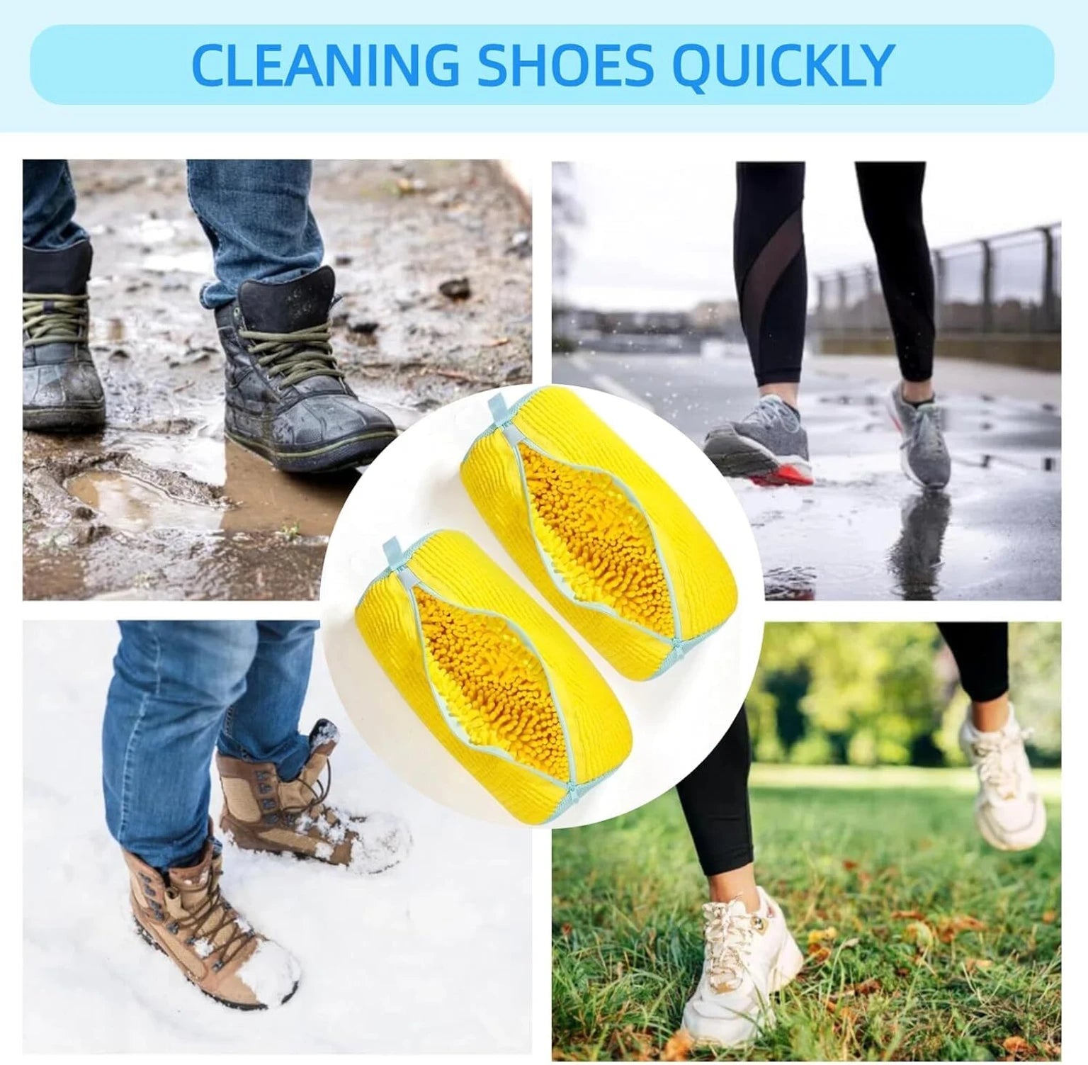 Shoe Washing Machine Bag, Polyester Laundry Bag with Invisible Side Zipper – 360° Cleaning Shoe Laundry Organizer for Sneakers, Trainers, Delicates, Toys & Washer Dryer Use